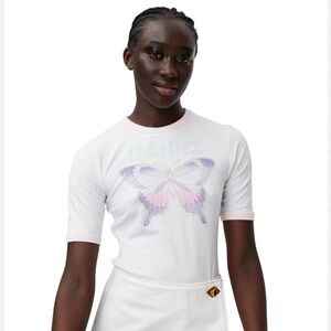 Ganni Butterfly Print Short-sleeved T-shirt Size XS Excellent Condition!